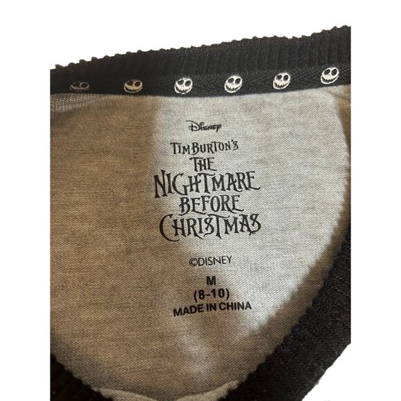Disney Nightmare Before Christmas Sleepwear M (8-10) Keep It Spooky Grey - Picture 4 of 8